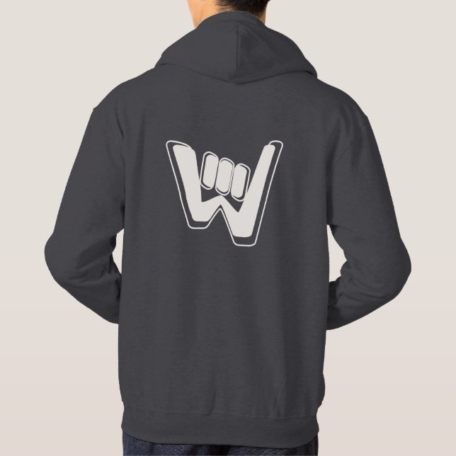 Wave and Walk Off-White Logo Essential Kapuzenpull Hoodie (Rückseite)