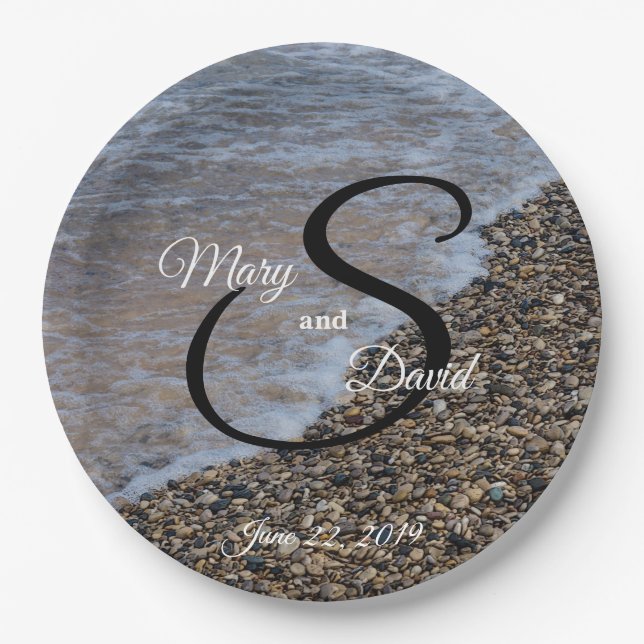 Wave Ashore Wedding Paper Tellers Pappteller (Vorderseite)