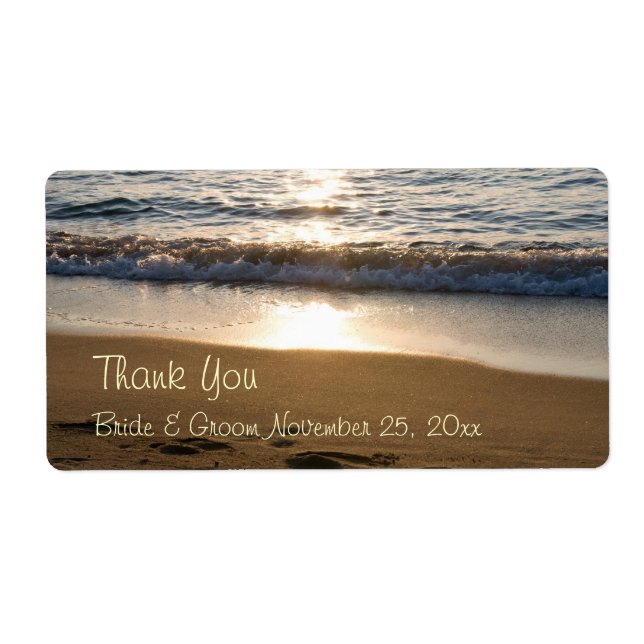 Wave at Sunset Wedding Labels (Vorne)