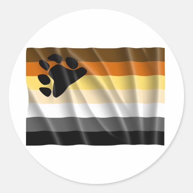 Wave Bären Stolz Flagge Runder Aufkleber (Vorderseite)