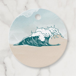 Wave Beach Ocean Round-Geschenk-Tag Geschenkanhänger