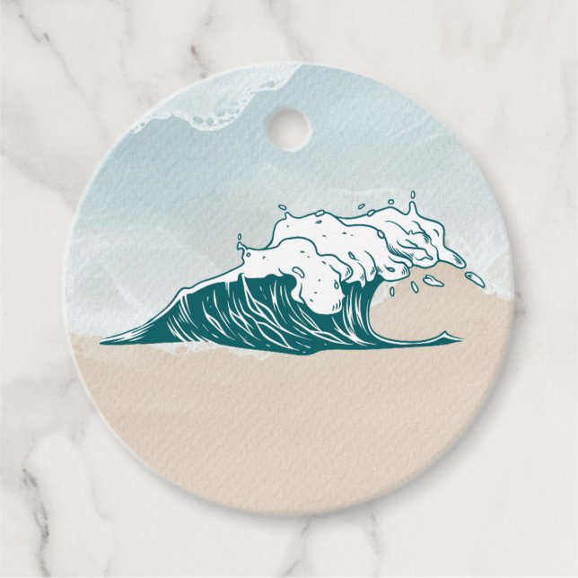 Wave Beach Ocean Round-Geschenk-Tag Geschenkanhänger (Vorderseite)