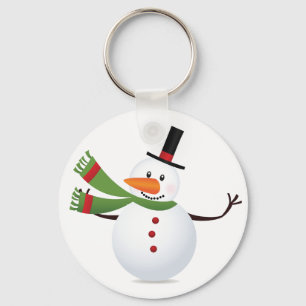 Wave Carrot Nose Snowman Button Schlüsselanhänger