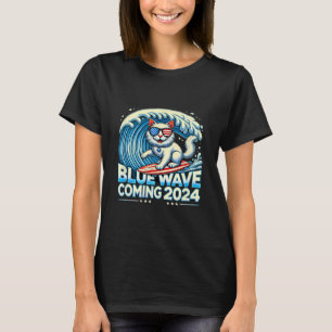 Wave Coming 2024 Cat Eigentümer Kamala Harris 2024 T-Shirt