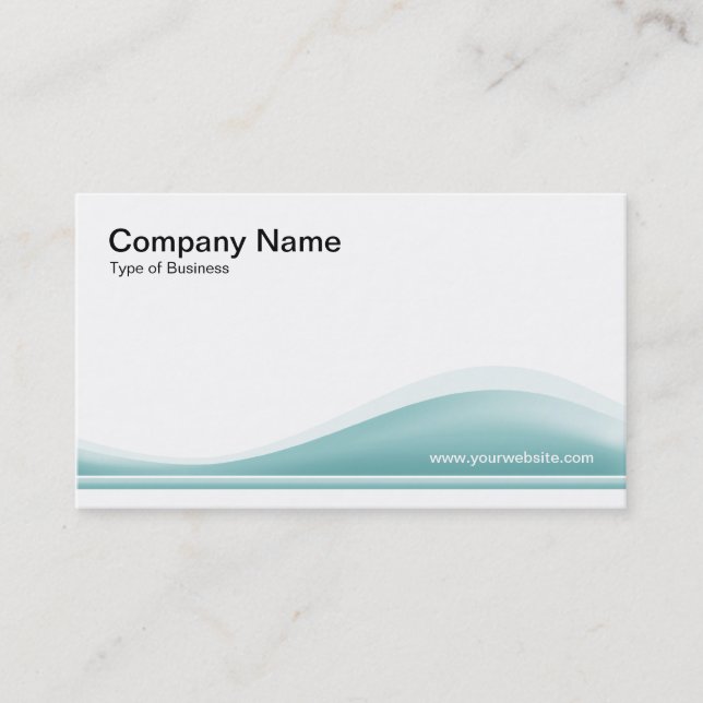 Wave Contour - Lt Blue Green Visitenkarte (Vorderseite)