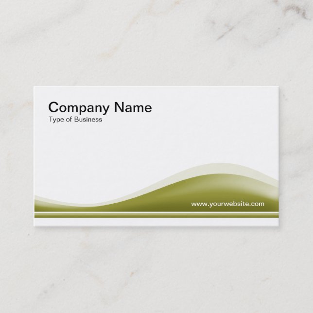Wave Contour - Olive Green Visitenkarte (Vorderseite)