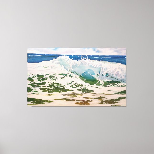 Wave Crash on the Shore: Realistic Seascape  Leinwanddruck (Vorderseite)