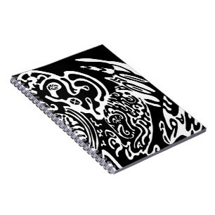"Wave Creature" B&W abstrakte Kunst Notizblock