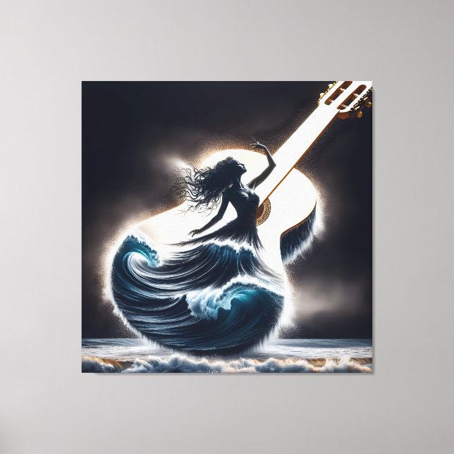 Wave Dancer in Gitarre Leinwanddruck (Vorderseite)