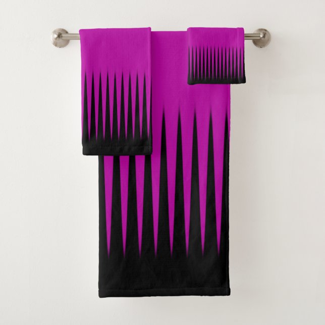 Wave Design Pink Badhandtuch Set (Insitu)