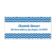 Wave Design Rücksendeadresse Selbstfarbige Briefma