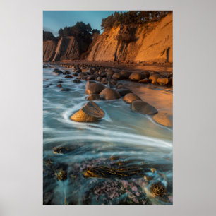 Wave entlang des Strandes, Kalifornien Poster