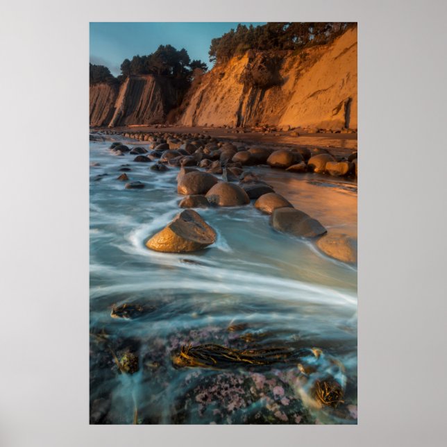 Wave entlang des Strandes, Kalifornien Poster (Vorne)