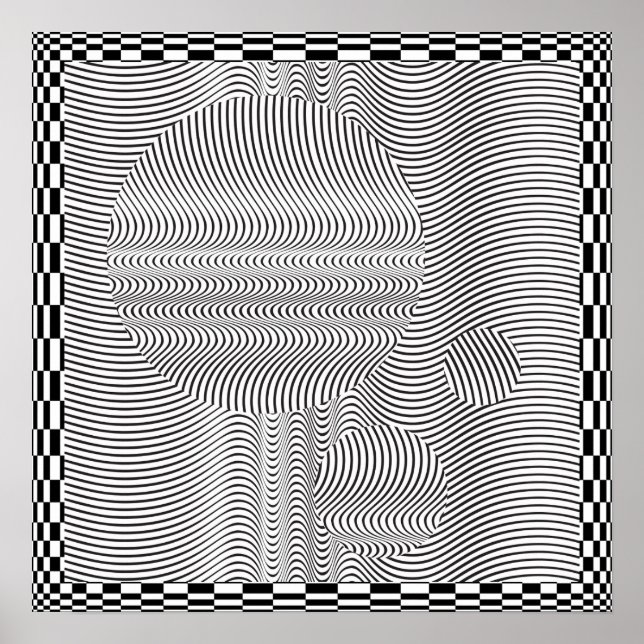 Wave Form Op Art and Spheres Poster (Vorne)