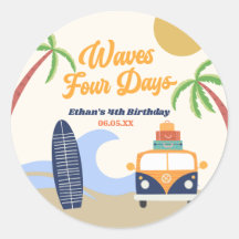 Wave Four Days Surf Board 4. Geburtstag Party
