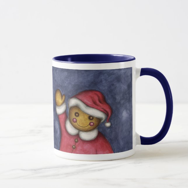 Wave Gingerbread Man Boy Weihnachten Tasse (Rechts)