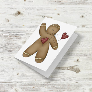 Wave Gingerbread Man Card Karte