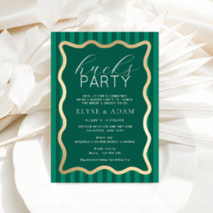 Wave Green Stripe Hucks Party Einladung