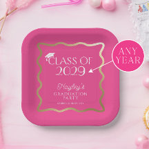 Wave Hot Pink Graduation Party Willkommen