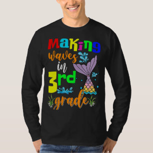 Wave in 3rd Grade Mermaid Girls Niedlich Dritter T-Shirt