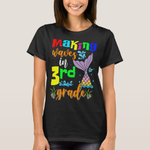 Wave in 3rd Grade Mermaid Girls Niedlich Dritter T-Shirt