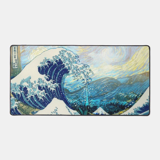 WAVE KANAGAWA IN STARRY NIGHT HINTERGRUND SCHREIBTISCHUNTERLAGE (Vorderseite)