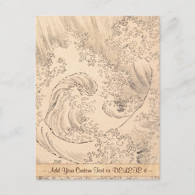 Wave Katsushika Hokusai Vintage Wasserscape-Kunst Postkarte (Vorderseite)