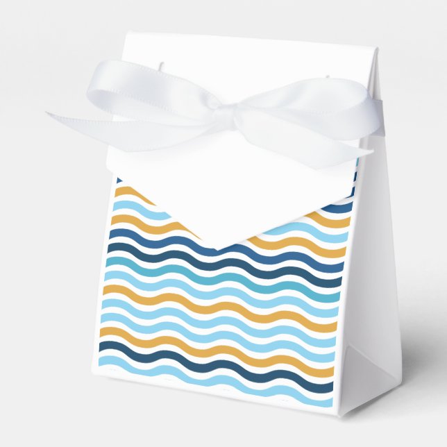 Wave Lines Farbe Blau und Gelb Geschenkschachtel (Vorderseite)
