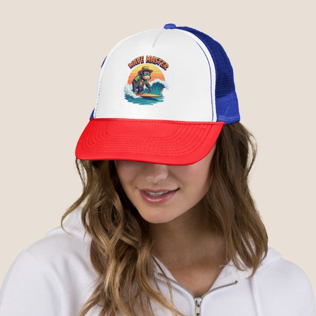 Wave Master 🧢 Surf Gorilla Cartoon Hat Truckerkappe (Beispiel)