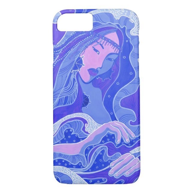 Wave, Mermaid, Fantasy Art Asian Girl, Blue & Pink Case-Mate iPhone Hülle (Rückseite)