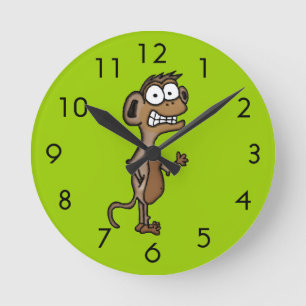 Wave Monkey Runde Wanduhr