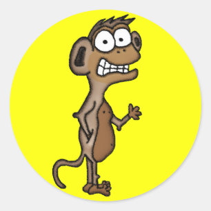 Wave Monkey Runder Aufkleber