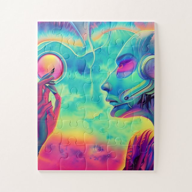 Wave music, der 80er stilisierte Surreallandschaft Puzzle (Vertikal)