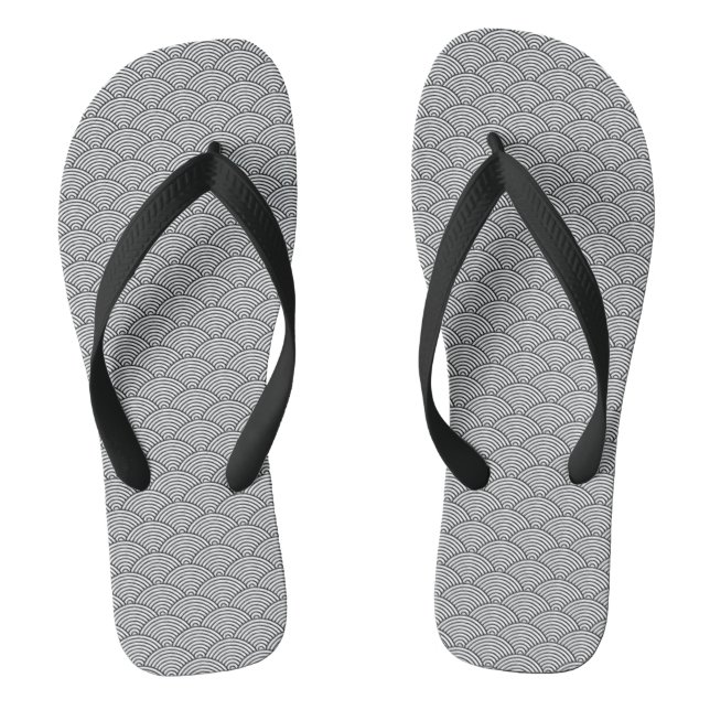 Wave Muster traditionelles japanisches Design Flip Flops (Fußbett)