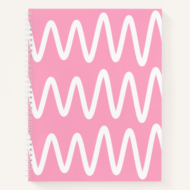 Wave No. 3 - Notebook (Flamingo Pink) Notizbuch (Vorderseite)