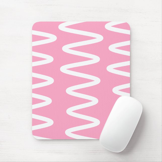 Wave No. 6 - Mouse Pad (Flamingo Pink) Mousepad (Mit Mouse)