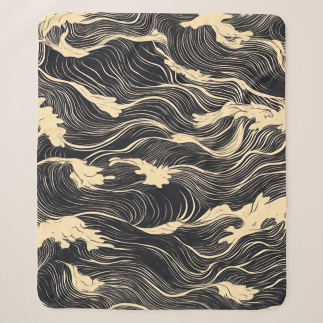 Wave Pattern Küstenstil Sherpadecke (Vorderseite)