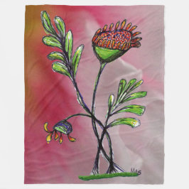 Wave Pflanze Fleecedecke