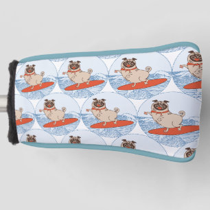 Wave reitet Hund auf Surfboard Schal Band mit Happ Golf Headcover