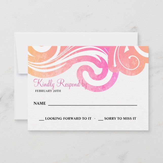 Wave Response Card RSVP Karte (Vorderseite)