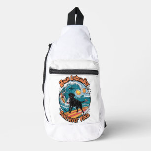 Wave Rider Black Labrador Retriever Pup Crossbody Bag