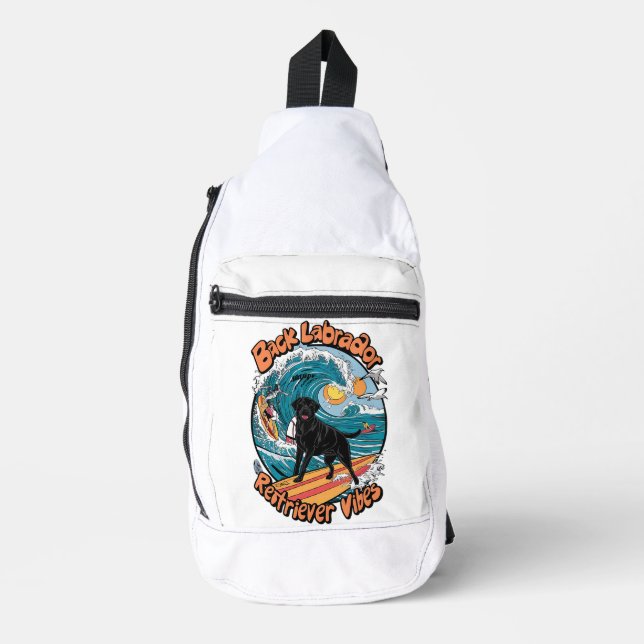 Wave Rider Black Labrador Retriever Pup Crossbody Bag (Vorderseite)