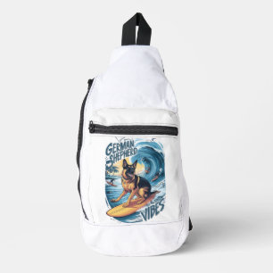 Wave Rider: Ein deutsches Hirtensurfen Crossbody Bag