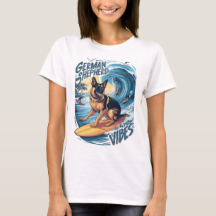 Wave Rider: Ein deutsches Hirtensurfen T-Shirt