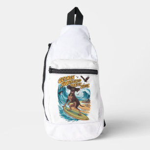 Wave Rider German Kurzhaarsurfing Crossbody Bag