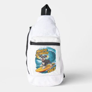 Wave Rider Miniatur Schnauzer Hunde Epic Surfing Crossbody Bag