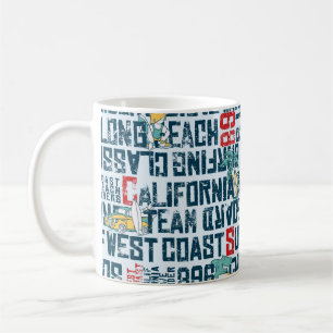 Wave rider West Coast California Surfteam Grun Kaffeetasse
