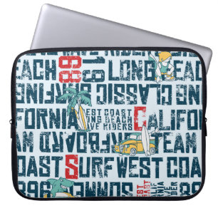 Wave rider West Coast California Surfteam Grun Laptopschutzhülle