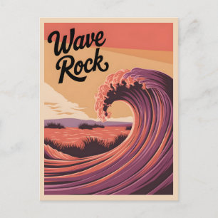 Wave Rock Australien Vintage Postkarte