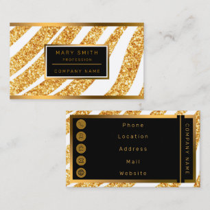 Wave Sea Gold Glitzer Boho Popular Collection Visitenkarte
